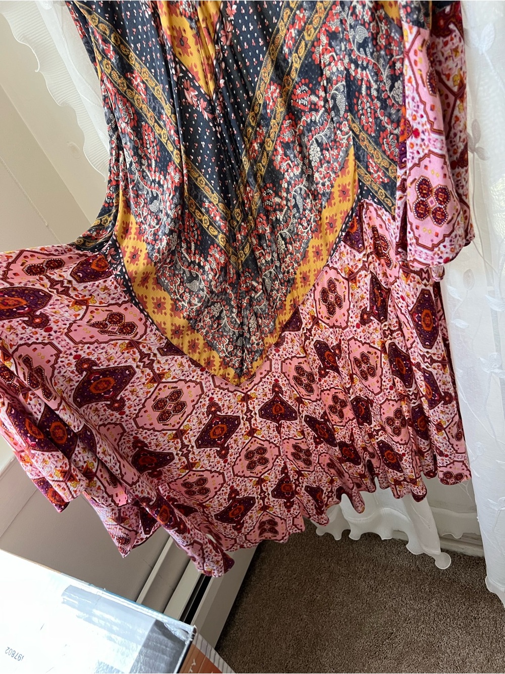 Umgee Multicolor Patchwork flowy Robe - Picture 7 of 10